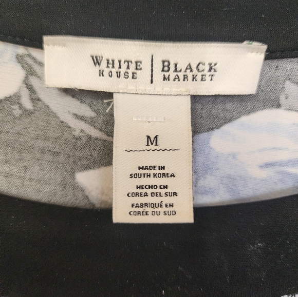 White House Black Market Tunic Top Size M Multicolor Boat Neck 3/4 Bell Sleeve - Picture 3 of 4